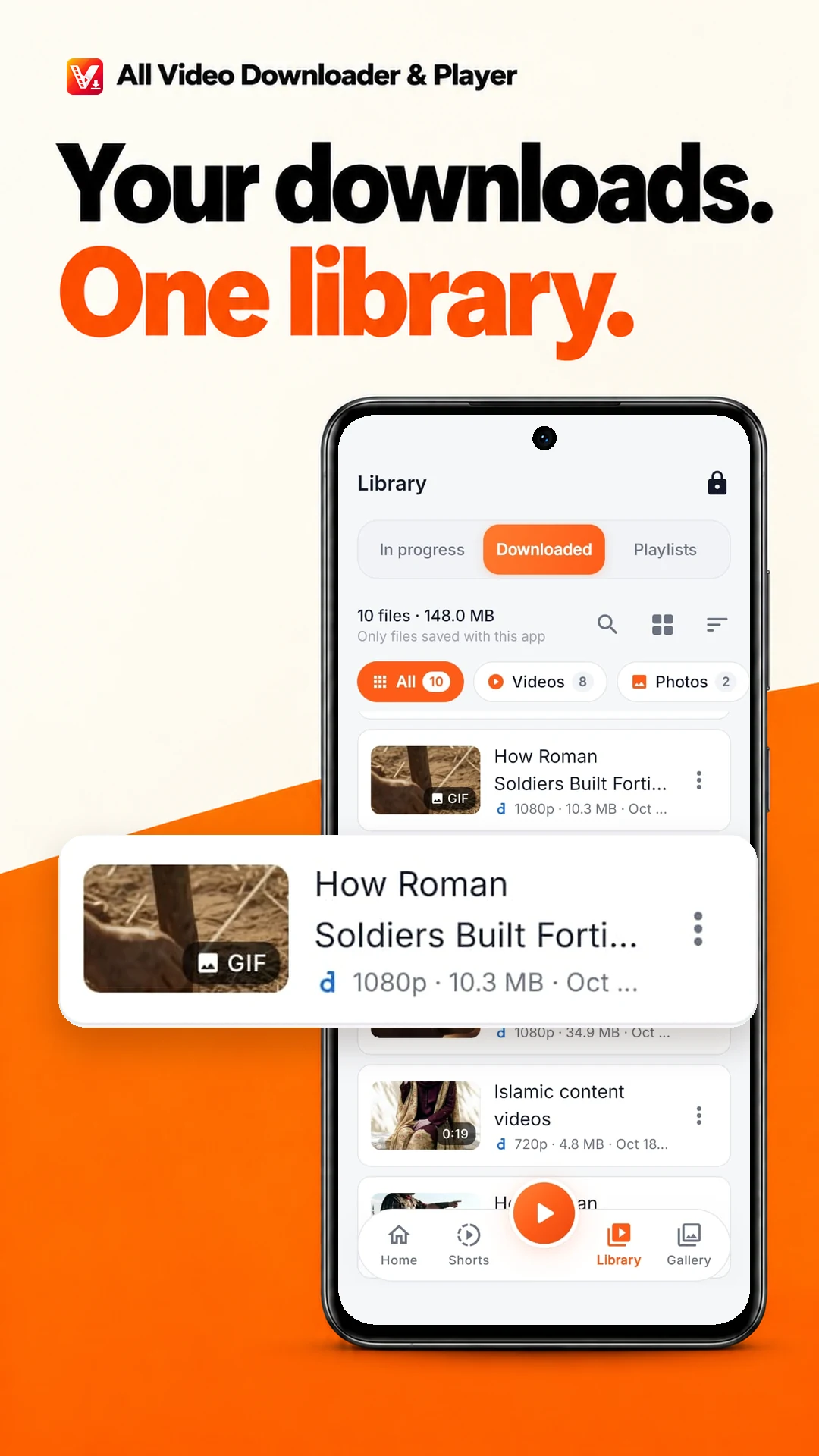 Saved video library