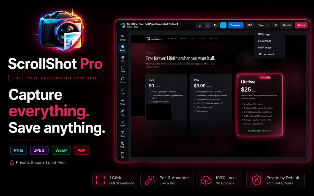 ScrollShot Pro annotation editor