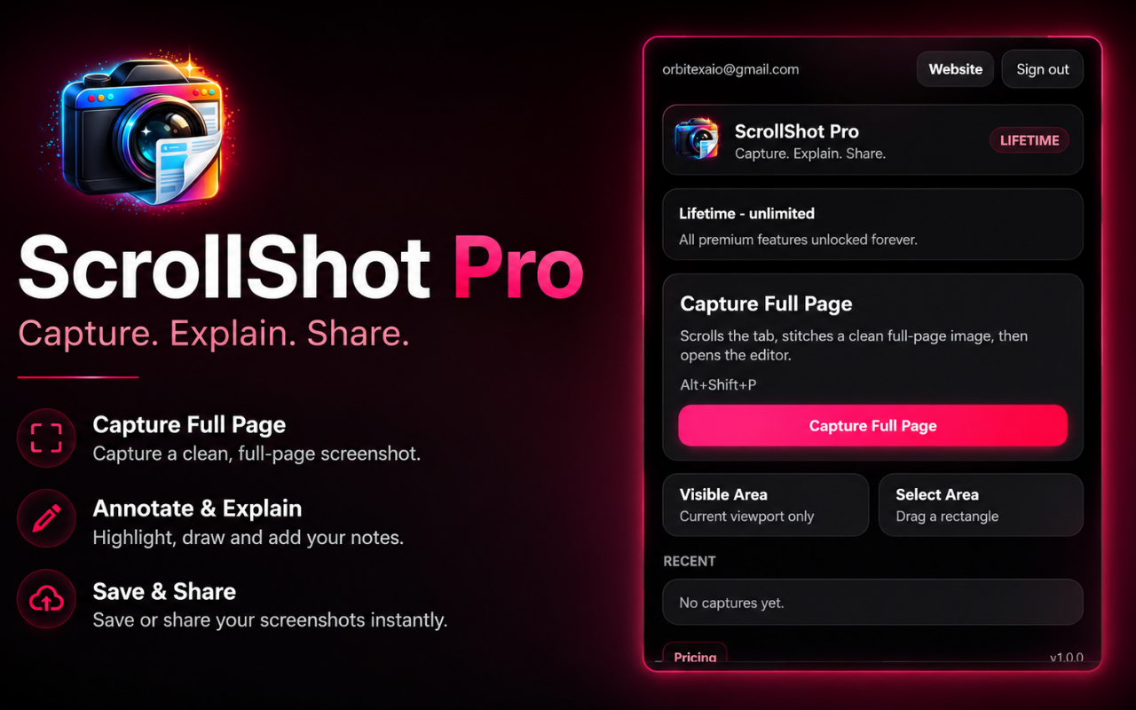 ScrollShot Pro export options